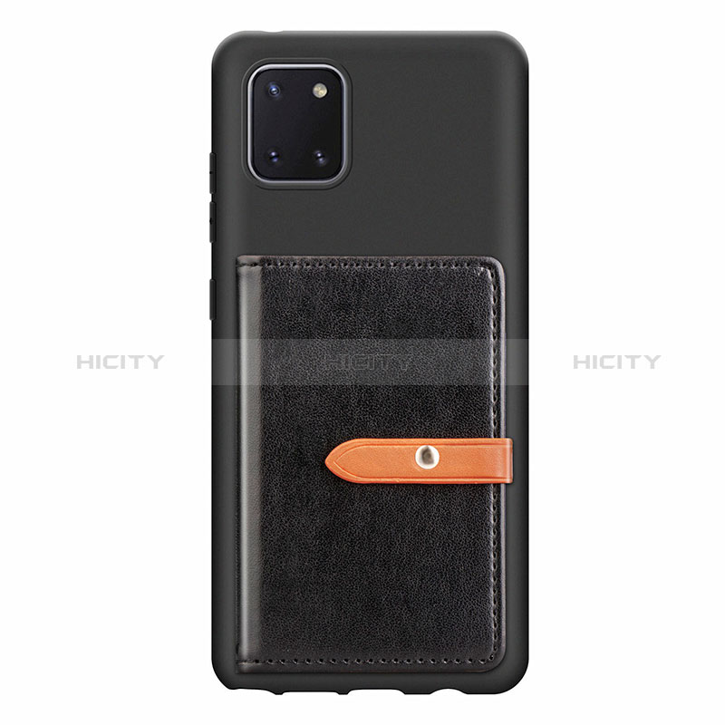 Samsung Galaxy Note 10 Lite用極薄ソフトケース シリコンケース 耐衝撃 全面保護 マグネット式 バンパー S10D サムスン ブラック