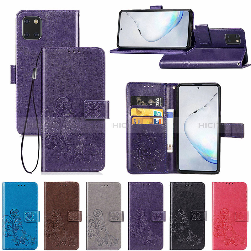 Samsung Galaxy Note 10 Lite用手帳型 レザーケース スタンド 花 カバー サムスン 