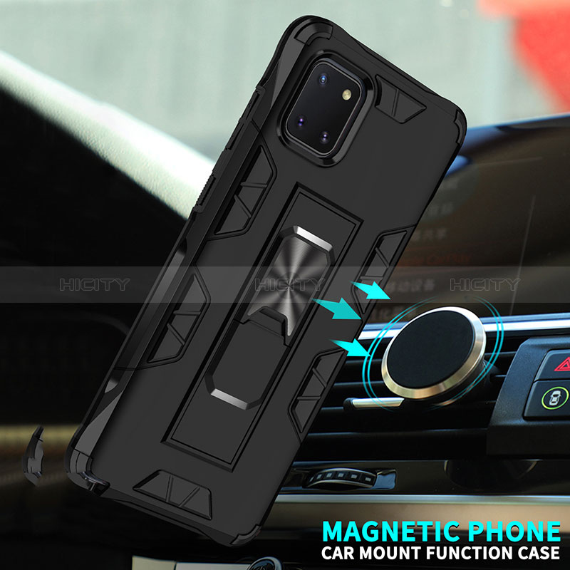 Samsung Galaxy Note 10 Lite用ハイブリットバンパーケース スタンド プラスチック 兼シリコーン カバー マグネット式 MQ1 サムスン 