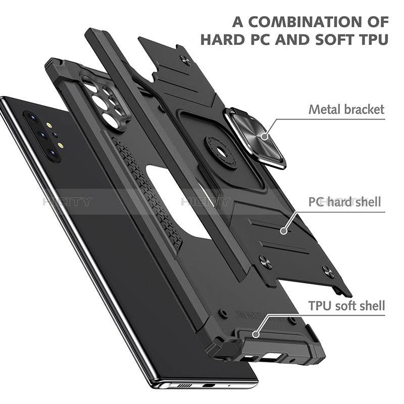 Samsung Galaxy Note 10 Plus 5G用ハイブリットバンパーケース プラスチック アンド指輪 マグネット式 MQ1 サムスン 