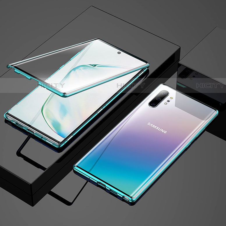 Samsung Galaxy Note 10 Plus 5G用ケース 高級感 手触り良い アルミメタル 製の金属製 360度 フルカバーバンパー 鏡面 カバー M03 サムスン 