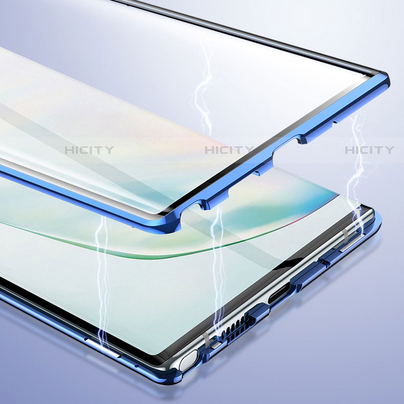 Samsung Galaxy Note 10 Plus用ケース 高級感 手触り良い アルミメタル 製の金属製 360度 フルカバーバンパー 鏡面 カバー M03 サムスン 