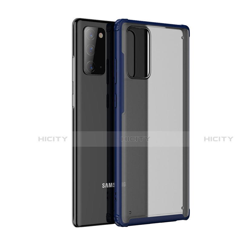 Samsung Galaxy Note 20 Plus 5G用ハイブリットバンパーケース クリア透明 プラスチック 鏡面 カバー サムスン ネイビー