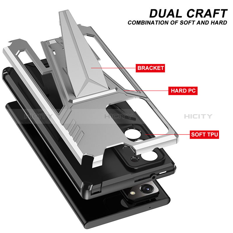 Samsung Galaxy Note 20 Ultra 5G用ハイブリットバンパーケース スタンド プラスチック 兼シリコーン カバー MQ1 サムスン 