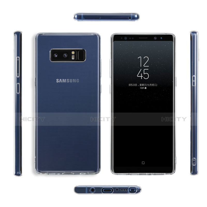 Samsung Galaxy Note 8用極薄ソフトケース シリコンケース 耐衝撃 全面保護 クリア透明 T04 サムスン クリア