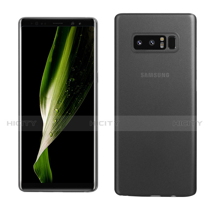 Samsung Galaxy Note 8用極薄ケース クリア透明 プラスチック サムスン ブラック