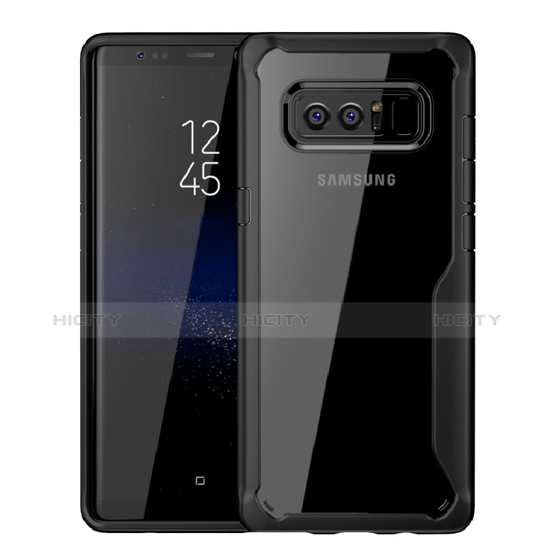 Samsung Galaxy Note 8用バンパーケース クリア透明 サムスン ブラック