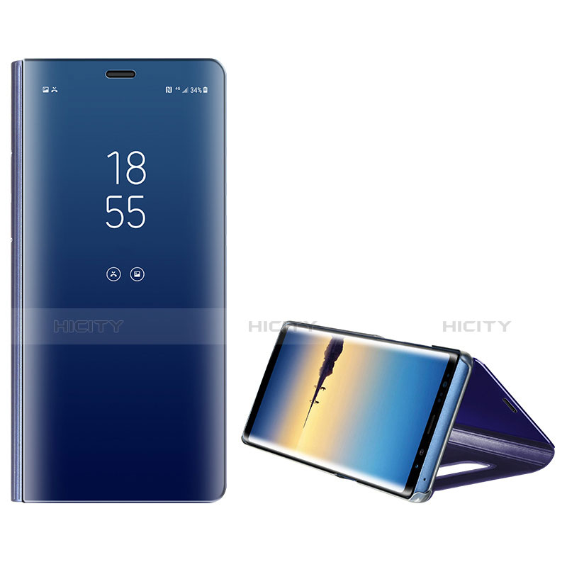 Samsung Galaxy Note 8用手帳型 レザーケース スタンド カバー L01 サムスン ネイビー