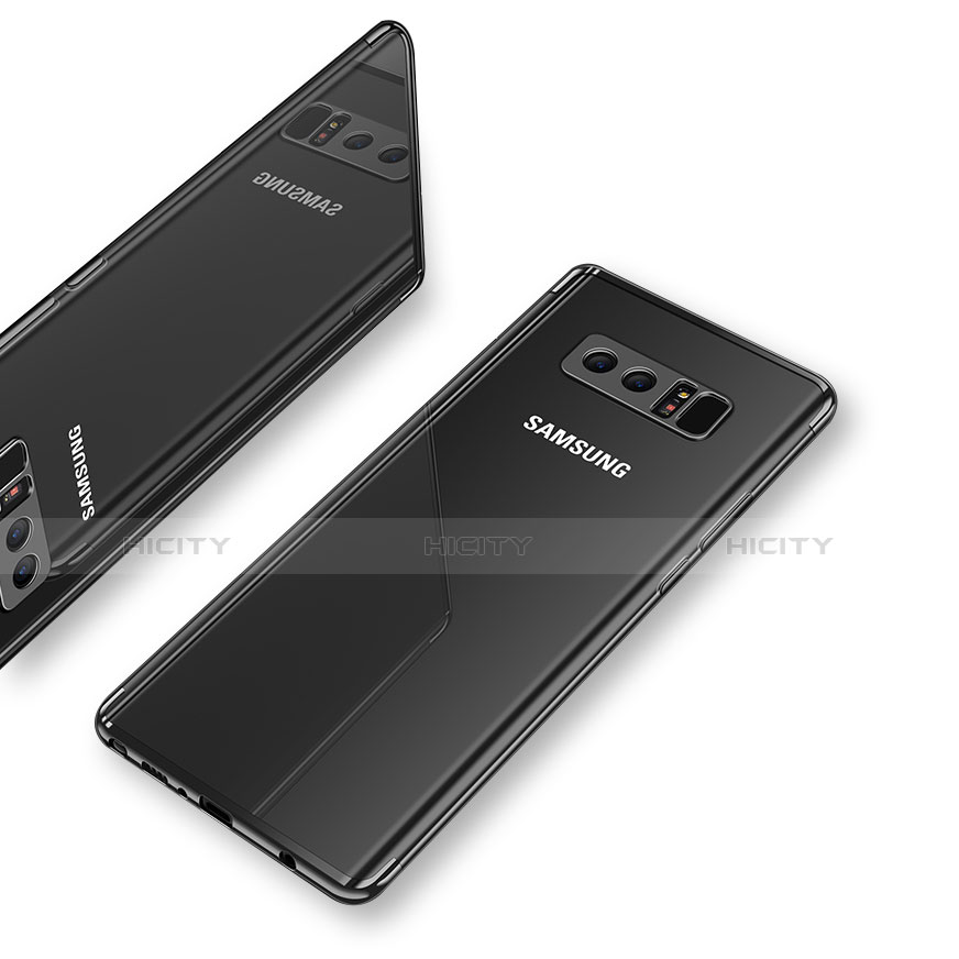 Samsung Galaxy Note 8用極薄ソフトケース シリコンケース 耐衝撃 全面保護 クリア透明 T10 サムスン ブラック