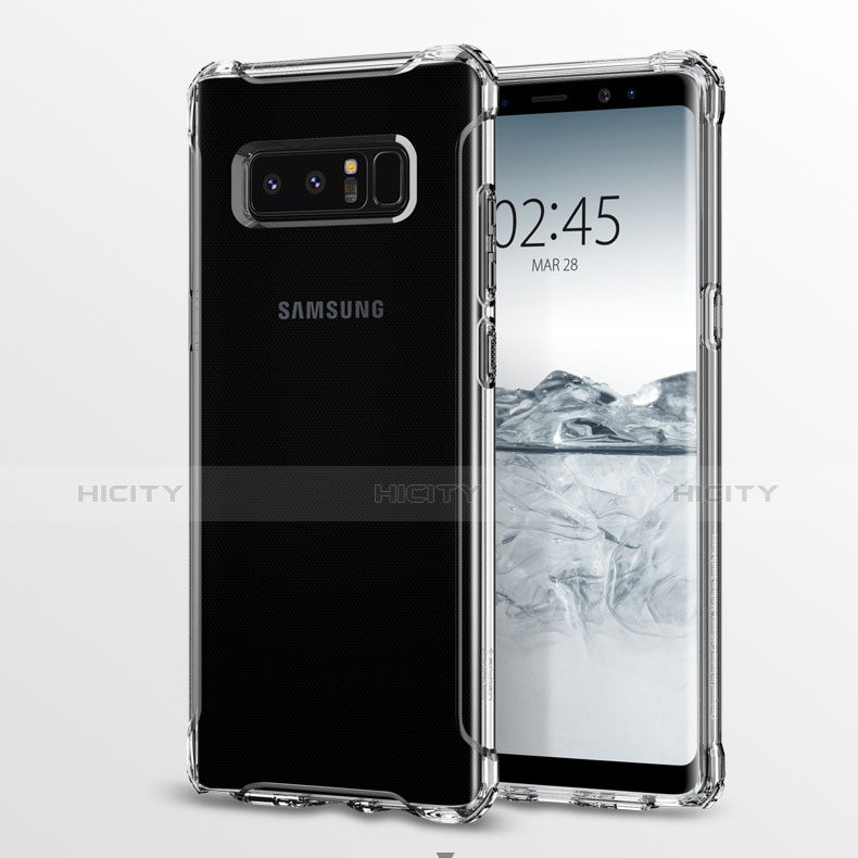 Samsung Galaxy Note 8 Duos N950F用極薄ソフトケース シリコンケース 耐衝撃 全面保護 クリア透明 T04 サムスン クリア