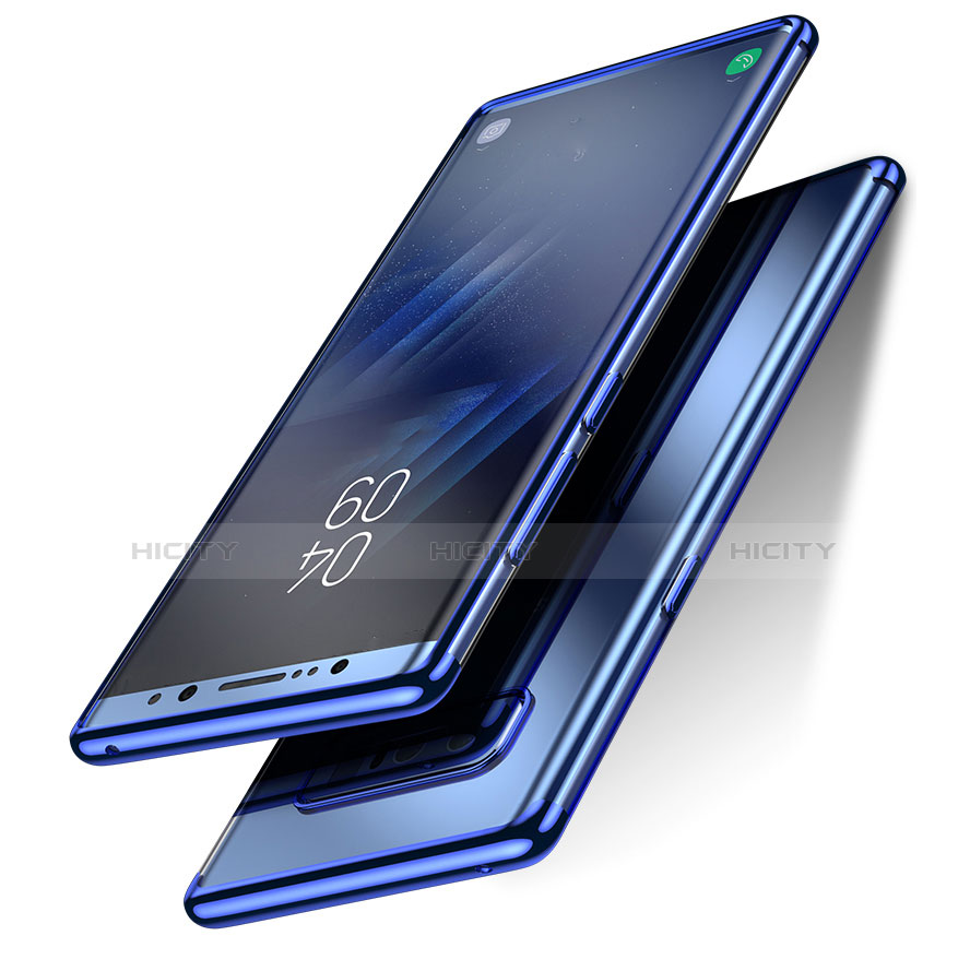 Samsung Galaxy Note 8 Duos N950F用極薄ソフトケース シリコンケース 耐衝撃 全面保護 クリア透明 T06 サムスン ネイビー