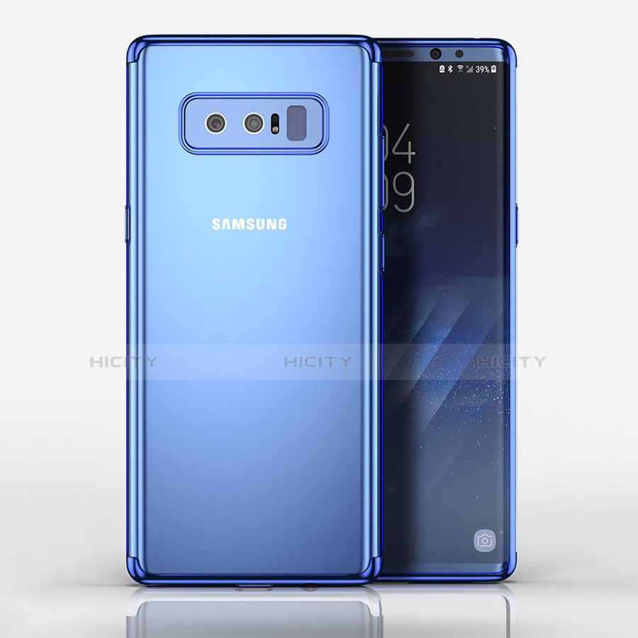 Samsung Galaxy Note 8 Duos N950F用極薄ソフトケース シリコンケース 耐衝撃 全面保護 クリア透明 T06 サムスン ネイビー