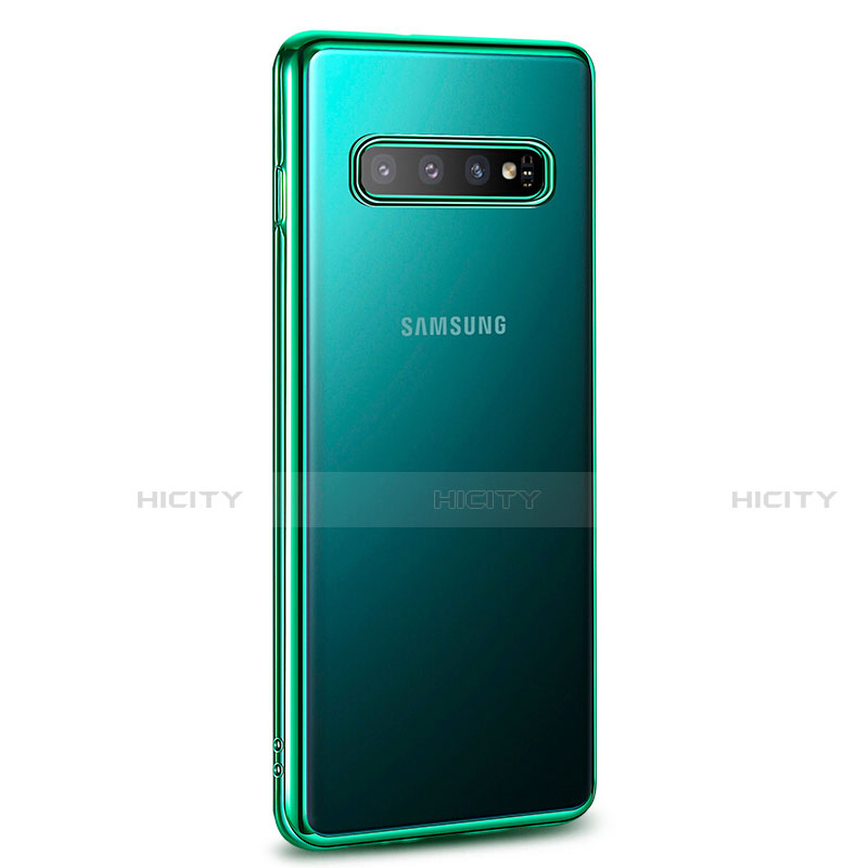 Samsung Galaxy S10 5G用極薄ソフトケース シリコンケース 耐衝撃 全面保護 クリア透明 U04 サムスン グリーン