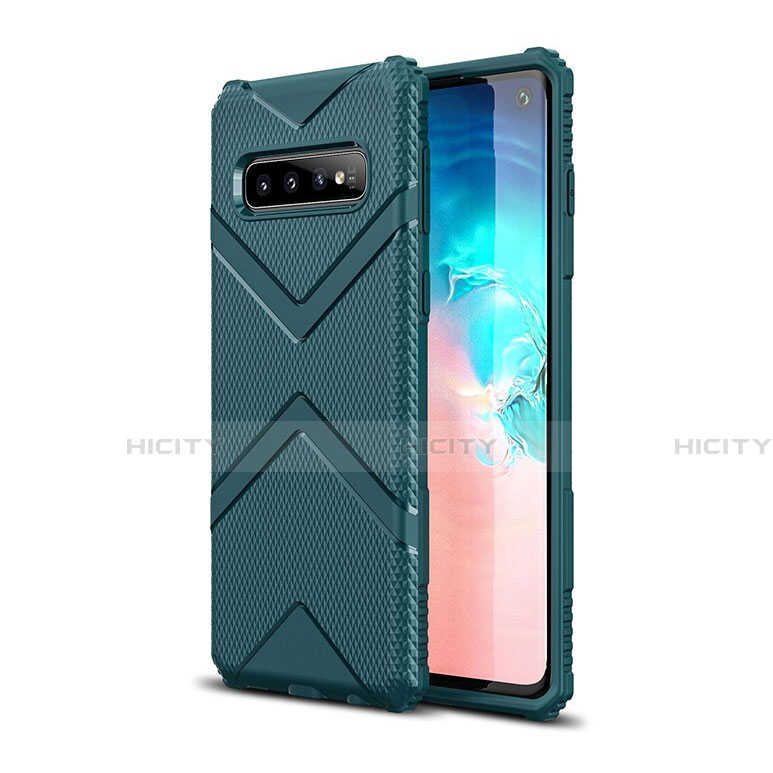 Samsung Galaxy S10 5G用360度 フルカバー極薄ソフトケース シリコンケース 耐衝撃 全面保護 バンパー C06 サムスン グリーン