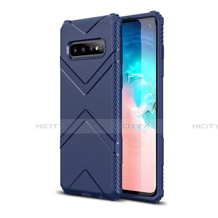 Samsung Galaxy S10 5G用360度 フルカバー極薄ソフトケース シリコンケース 耐衝撃 全面保護 バンパー C06 サムスン ネイビー