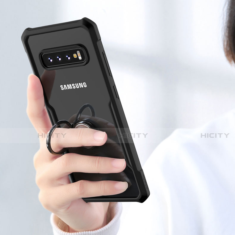 Samsung Galaxy S10 5G用ハイブリットバンパーケース クリア透明 プラスチック 鏡面 サムスン ブラック