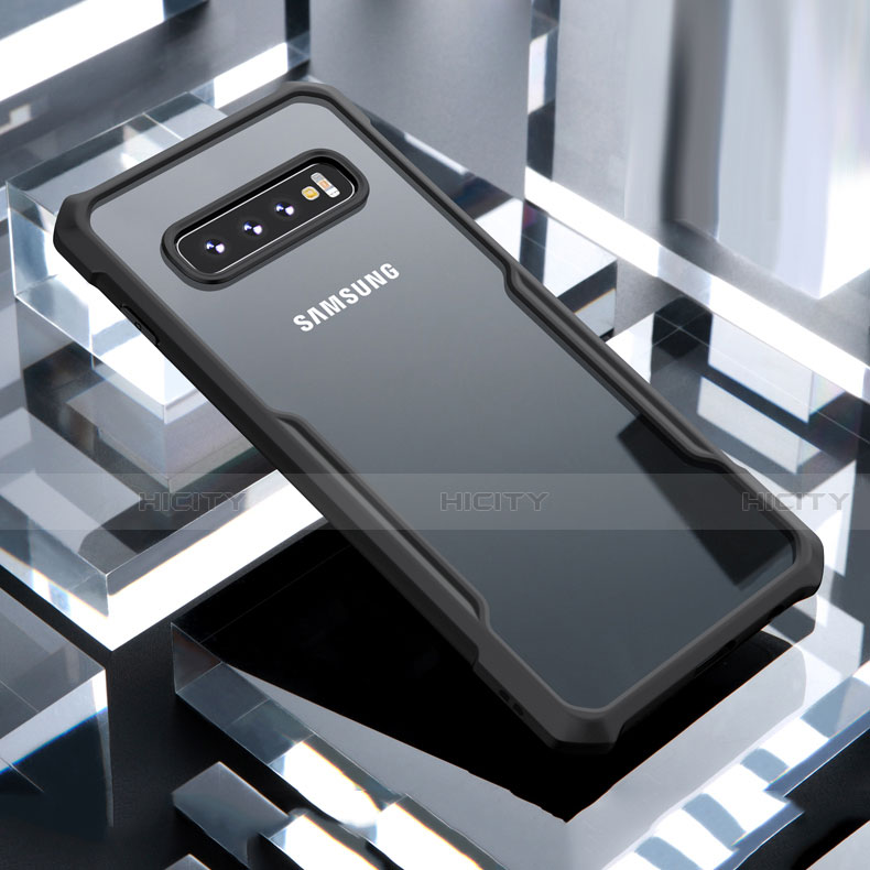 Samsung Galaxy S10 5G用ハイブリットバンパーケース クリア透明 プラスチック 鏡面 サムスン ブラック