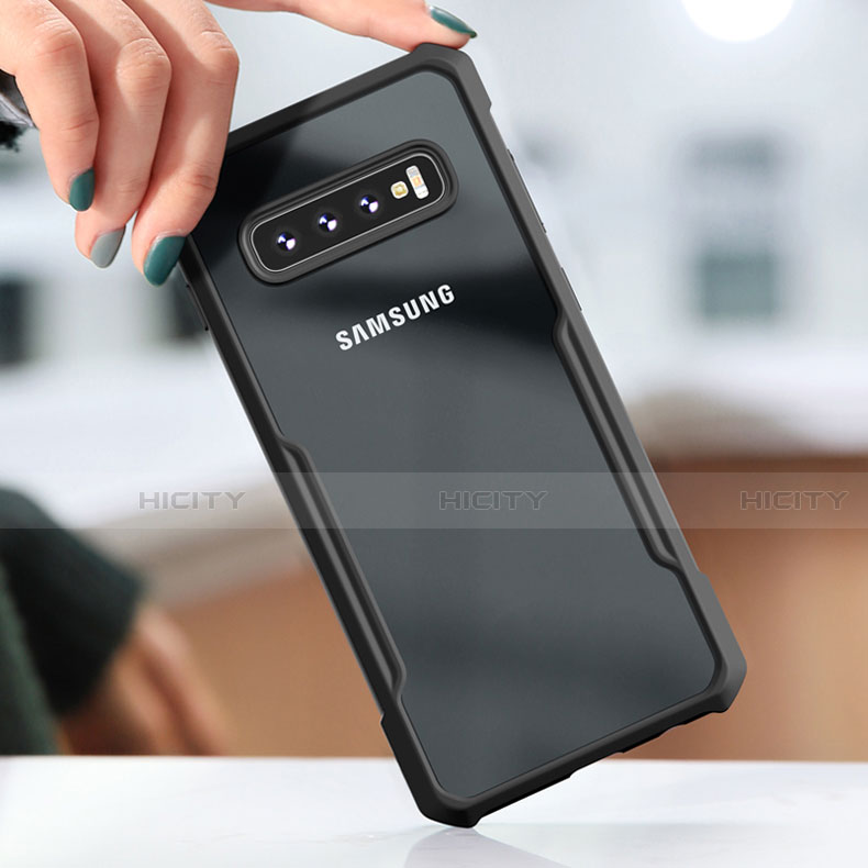 Samsung Galaxy S10 5G用ハイブリットバンパーケース クリア透明 プラスチック 鏡面 サムスン ブラック