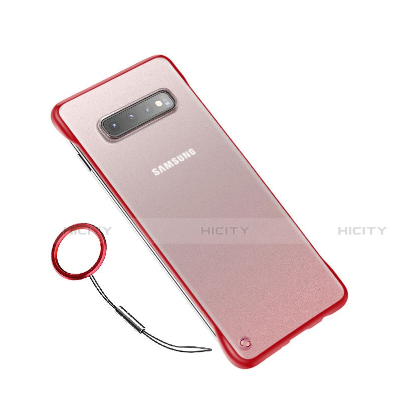 Samsung Galaxy S10 5G用極薄ケース クリア透明 プラスチック 質感もマットU02 サムスン レッド