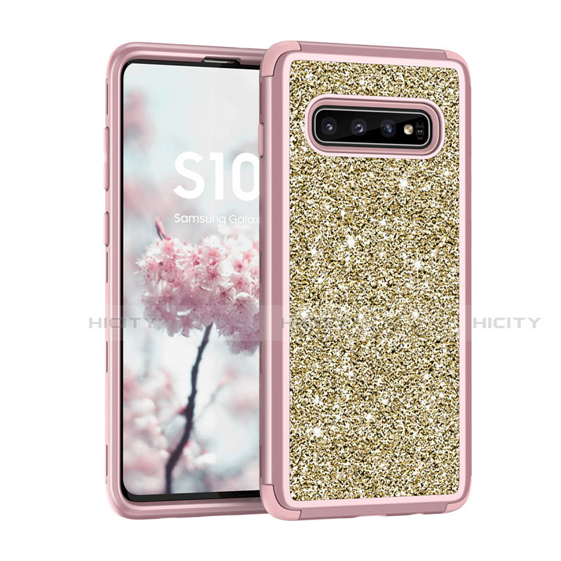 Samsung Galaxy S10 5G用ハイブリットバンパーケース ブリンブリン カバー 前面と背面 360度 フル サムスン ピンク