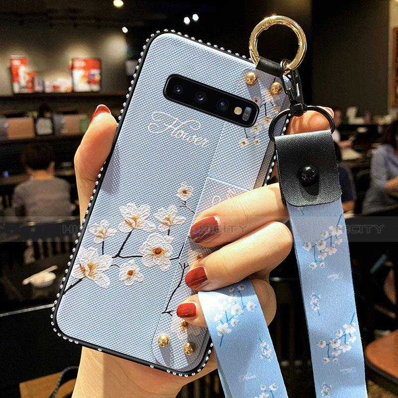 Samsung Galaxy S10 5G用シリコンケース ソフトタッチラバー 花 カバー K02 サムスン 