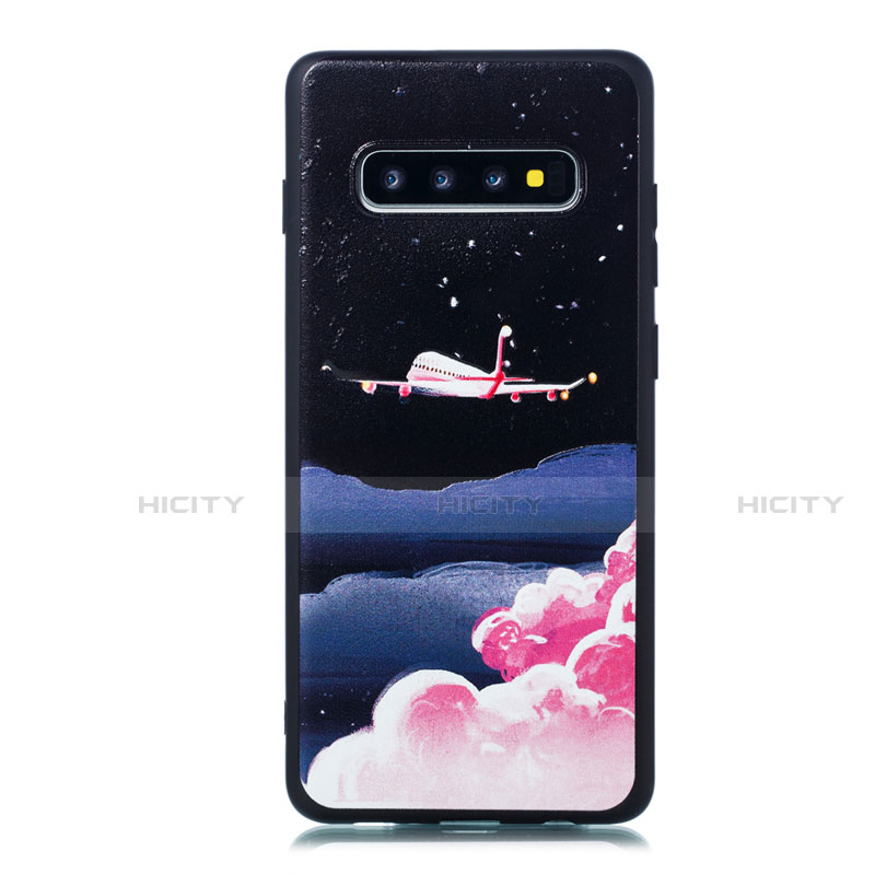 Samsung Galaxy S10用シリコンケース ソフトタッチラバー バタフライ パターン カバー S01 サムスン マルチカラー