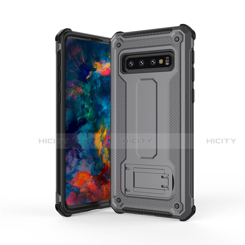 Samsung Galaxy S10用ハイブリットバンパーケース スタンド プラスチック 兼シリコーン カバー T01 サムスン 