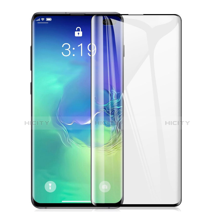 Samsung Galaxy S10用強化ガラス フル液晶保護フィルム F03 サムスン ブラック