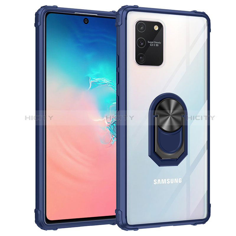 Samsung Galaxy S10 Lite用ハイブリットバンパーケース プラスチック アンド指輪 マグネット式 MQ2 サムスン ネイビー