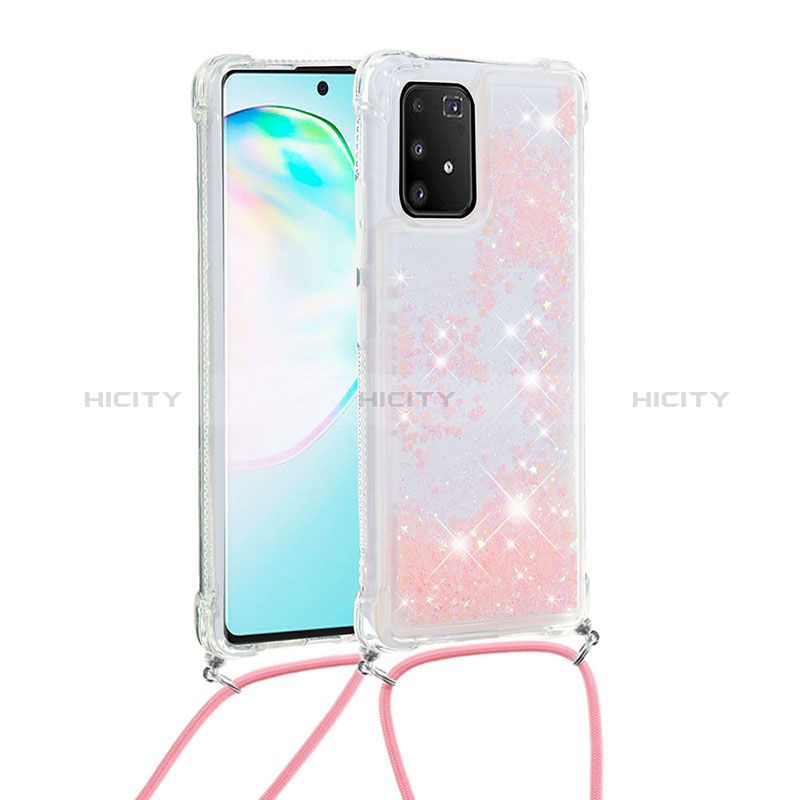 Samsung Galaxy S10 Lite用シリコンケース ソフトタッチラバー ブリンブリン カバー 携帯ストラップ S03 サムスン 