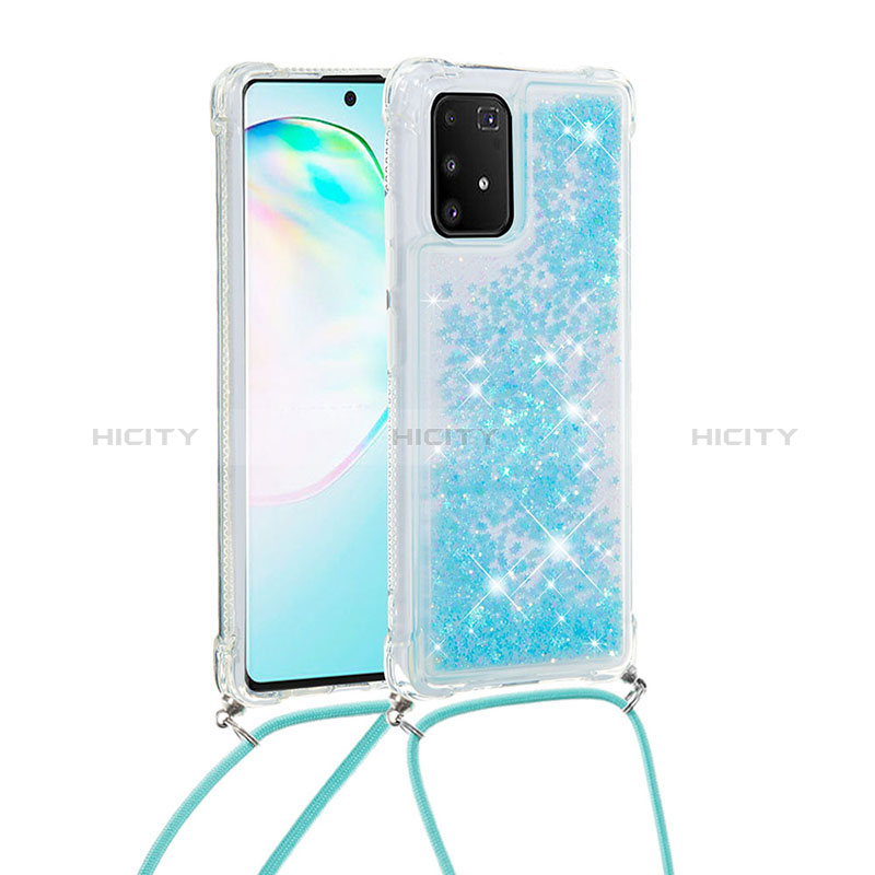 Samsung Galaxy S10 Lite用シリコンケース ソフトタッチラバー ブリンブリン カバー 携帯ストラップ S03 サムスン 