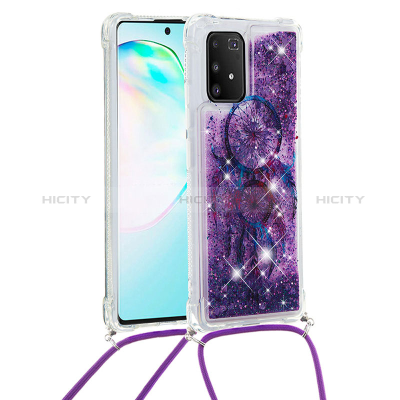 Samsung Galaxy S10 Lite用シリコンケース ソフトタッチラバー ブリンブリン カバー 携帯ストラップ S02 サムスン 