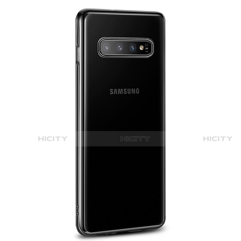 Samsung Galaxy S10 Plus用極薄ソフトケース シリコンケース 耐衝撃 全面保護 クリア透明 U03 サムスン ブラック