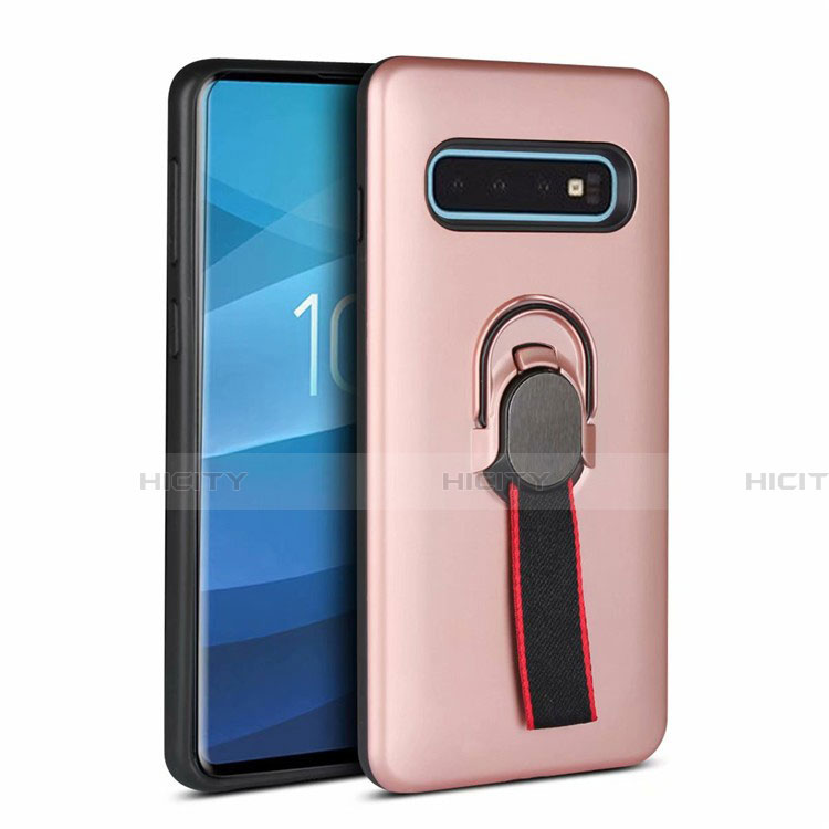 Samsung Galaxy S10 Plus用ハイブリットバンパーケース プラスチック 兼シリコーン カバー R01 サムスン ローズゴールド