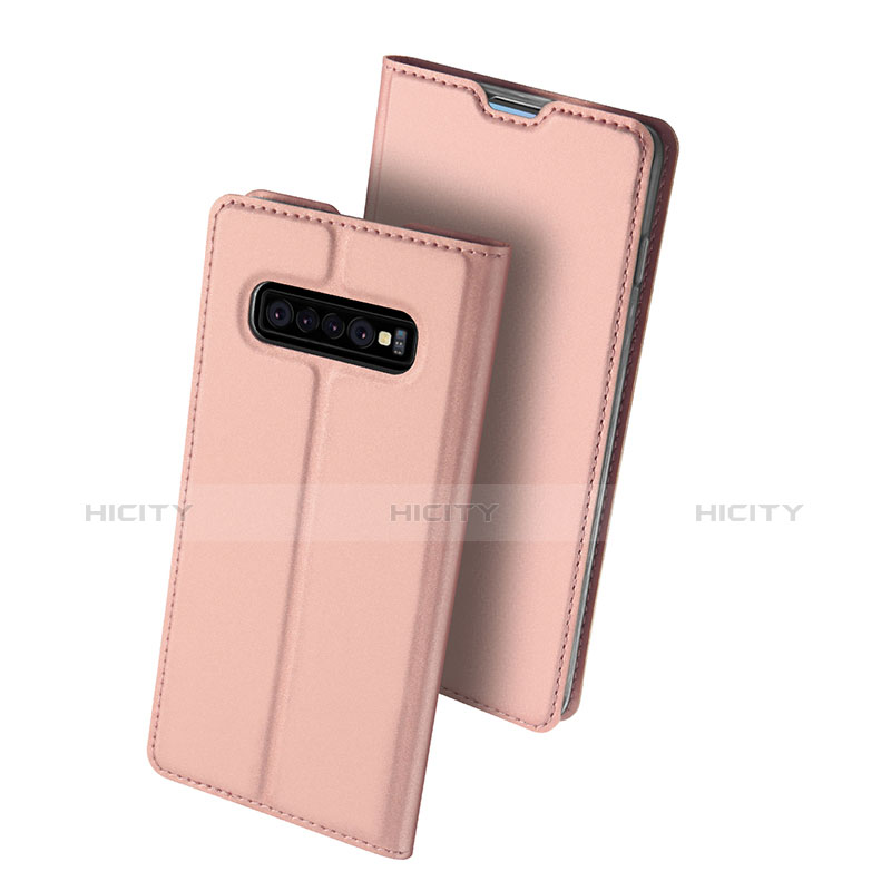 Samsung Galaxy S10 Plus用手帳型 レザーケース スタンド カバー サムスン ローズゴールド