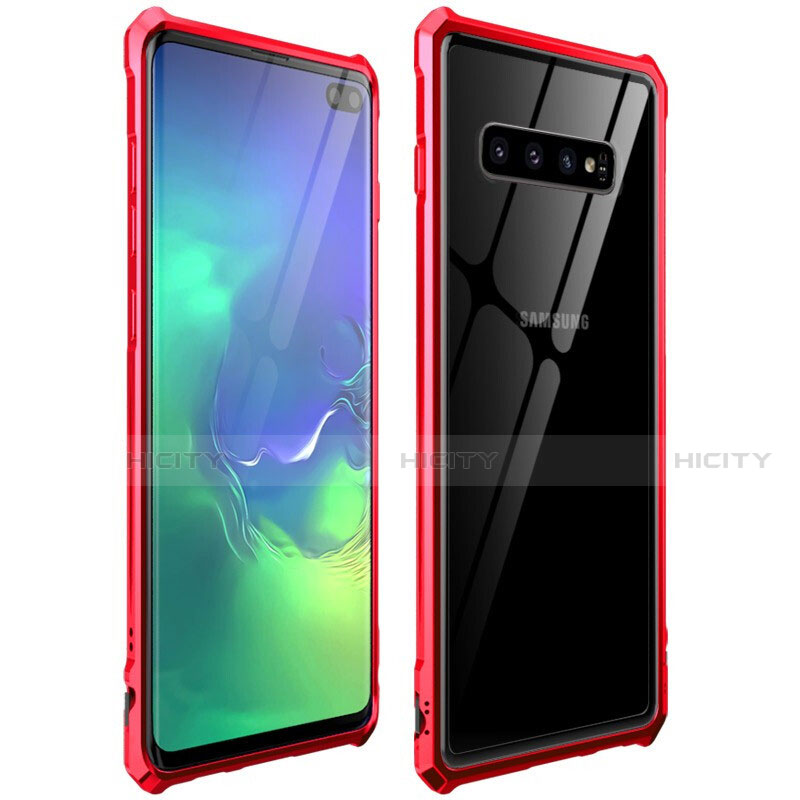 Samsung Galaxy S10 Plus用ケース 高級感 手触り良い アルミメタル 製の金属製 360度 フルカバーバンパー 鏡面 カバー T01 サムスン 