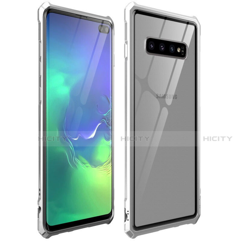 Samsung Galaxy S10 Plus用ケース 高級感 手触り良い アルミメタル 製の金属製 360度 フルカバーバンパー 鏡面 カバー T01 サムスン 