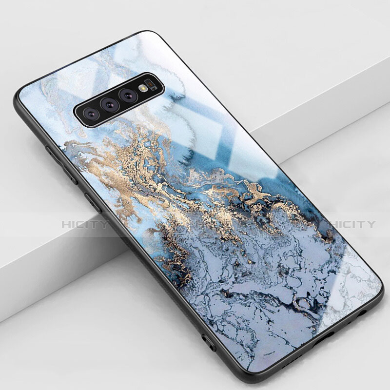 Samsung Galaxy S10 Plus用ハイブリットバンパーケース プラスチック パターン 鏡面 カバー K02 サムスン 