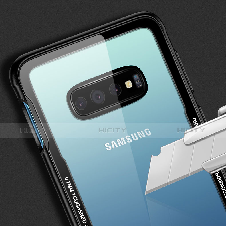 Samsung Galaxy S10 Plus用ハイブリットバンパーケース クリア透明 プラスチック 鏡面 カバー A01 サムスン 