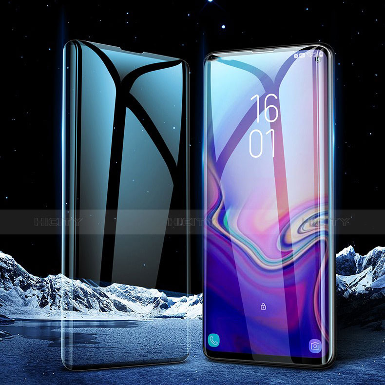 Samsung Galaxy S10 Plus用強化ガラス フル液晶保護フィルム F07 サムスン ブラック