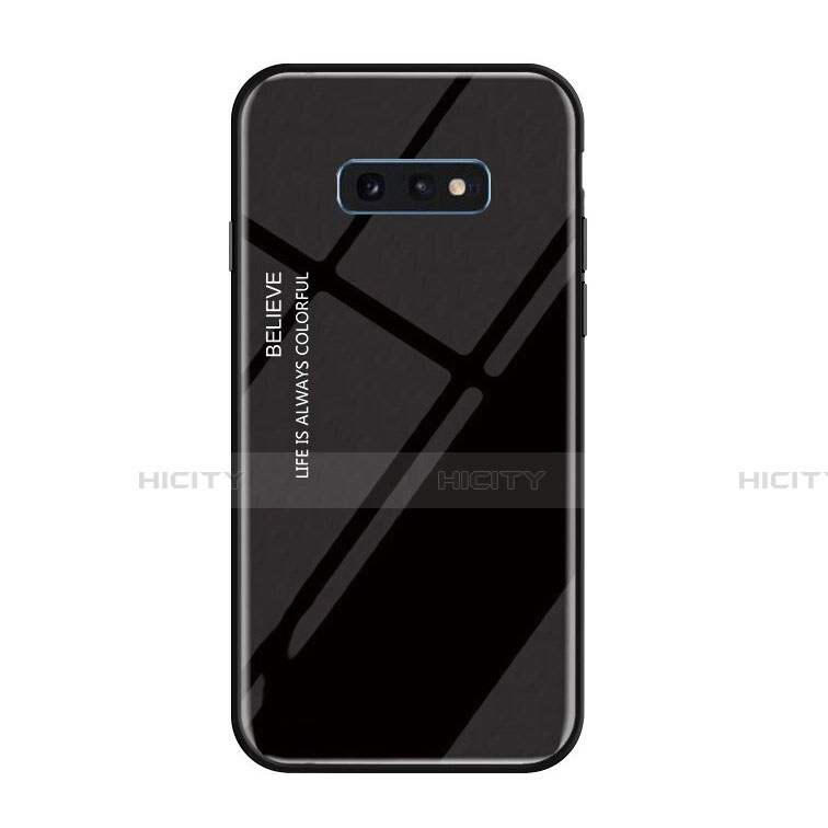 Samsung Galaxy S10e用ハイブリットバンパーケース プラスチック 鏡面 虹 グラデーション 勾配色 カバー H01 サムスン 