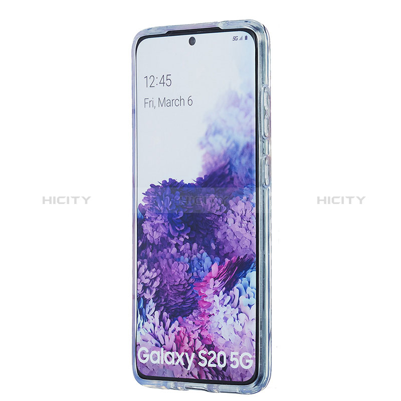 Samsung Galaxy S20用シリコンケース ソフトタッチラバー バタフライ パターン カバー Y01B サムスン 