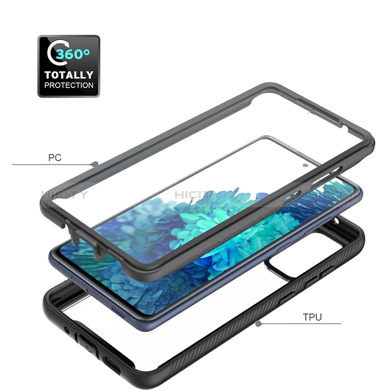 Samsung Galaxy S20 FE 4G用360度 フルカバー ハイブリットバンパーケース クリア透明 プラスチック カバー ZJ1 サムスン 