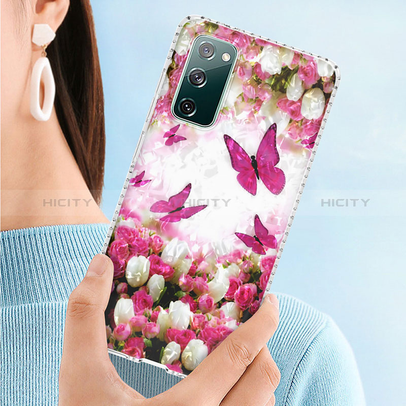 Samsung Galaxy S20 FE 4G用シリコンケース ソフトタッチラバー バタフライ パターン カバー Y04B サムスン 