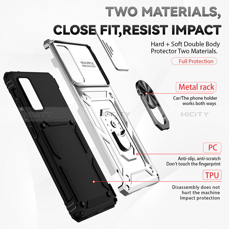 Samsung Galaxy S20 FE 4G用ハイブリットバンパーケース スタンド プラスチック 兼シリコーン カバー マグネット式 Q01W サムスン 