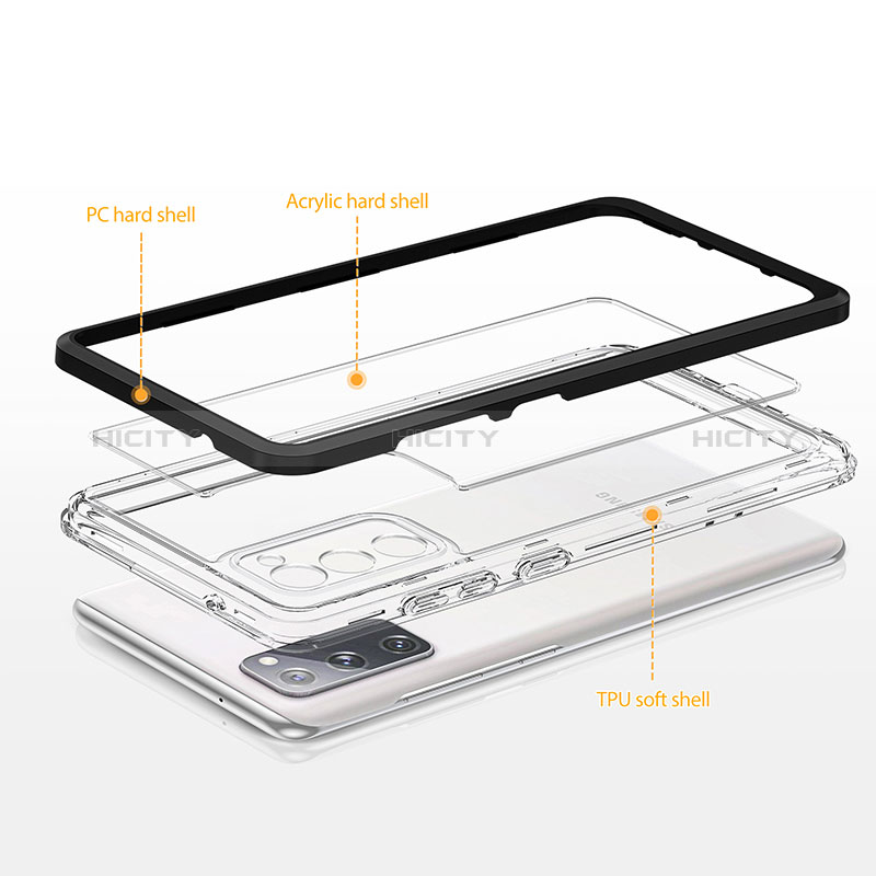 Samsung Galaxy S20 FE 5G用ハイブリットバンパーケース クリア透明 プラスチック 鏡面 カバー MQ1 サムスン 