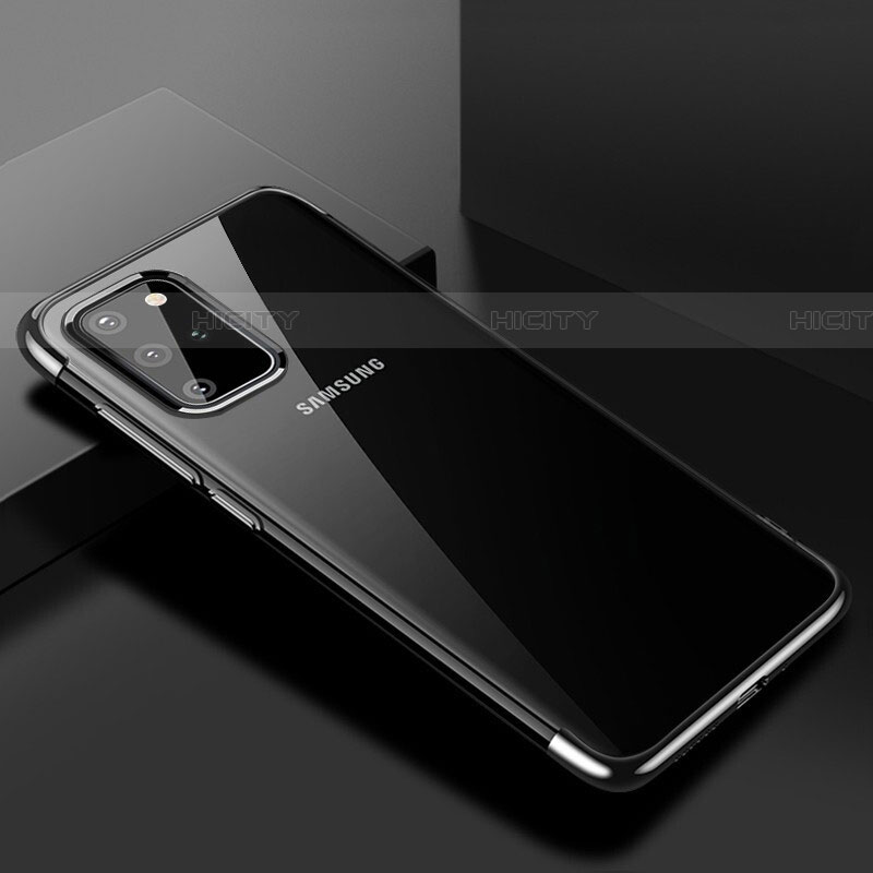 Samsung Galaxy S20 Plus用極薄ソフトケース シリコンケース 耐衝撃 全面保護 クリア透明 S01 サムスン ブラック
