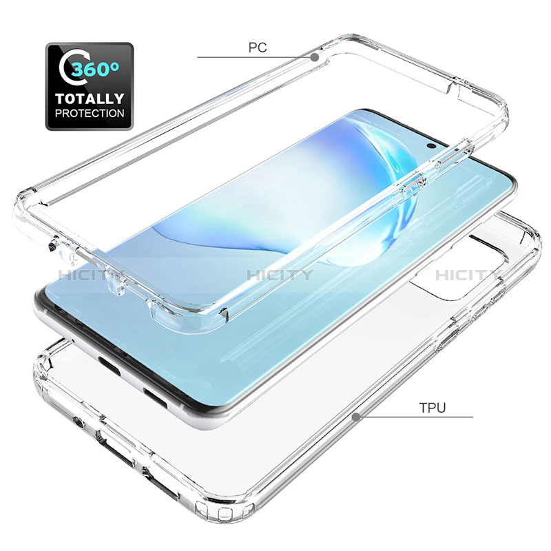 Samsung Galaxy S20 Plus用前面と背面 360度 フルカバー 極薄ソフトケース シリコンケース 耐衝撃 全面保護 バンパー 勾配色 透明 サムスン 