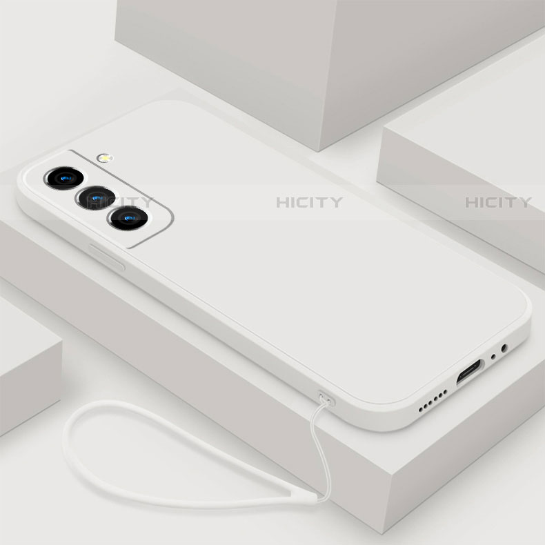 Samsung Galaxy S21 FE 5G用360度 フルカバー極薄ソフトケース シリコンケース 耐衝撃 全面保護 バンパー S02 サムスン ホワイト