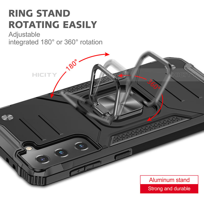 Samsung Galaxy S21 FE 5G用ハイブリットバンパーケース プラスチック アンド指輪 マグネット式 T04 サムスン 